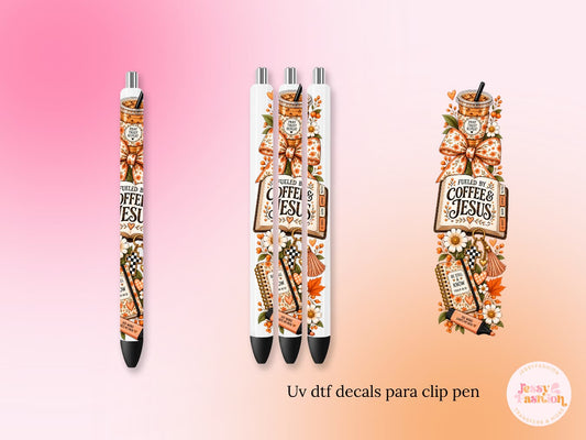 Fueled by Coffee & Jesus UV DTF PEN WRAP