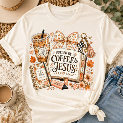 Fueled by Coffee & Jesus Dtf shirt transfer