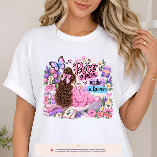 Poco a poco, un día a la vez Dtf shirt transfer
