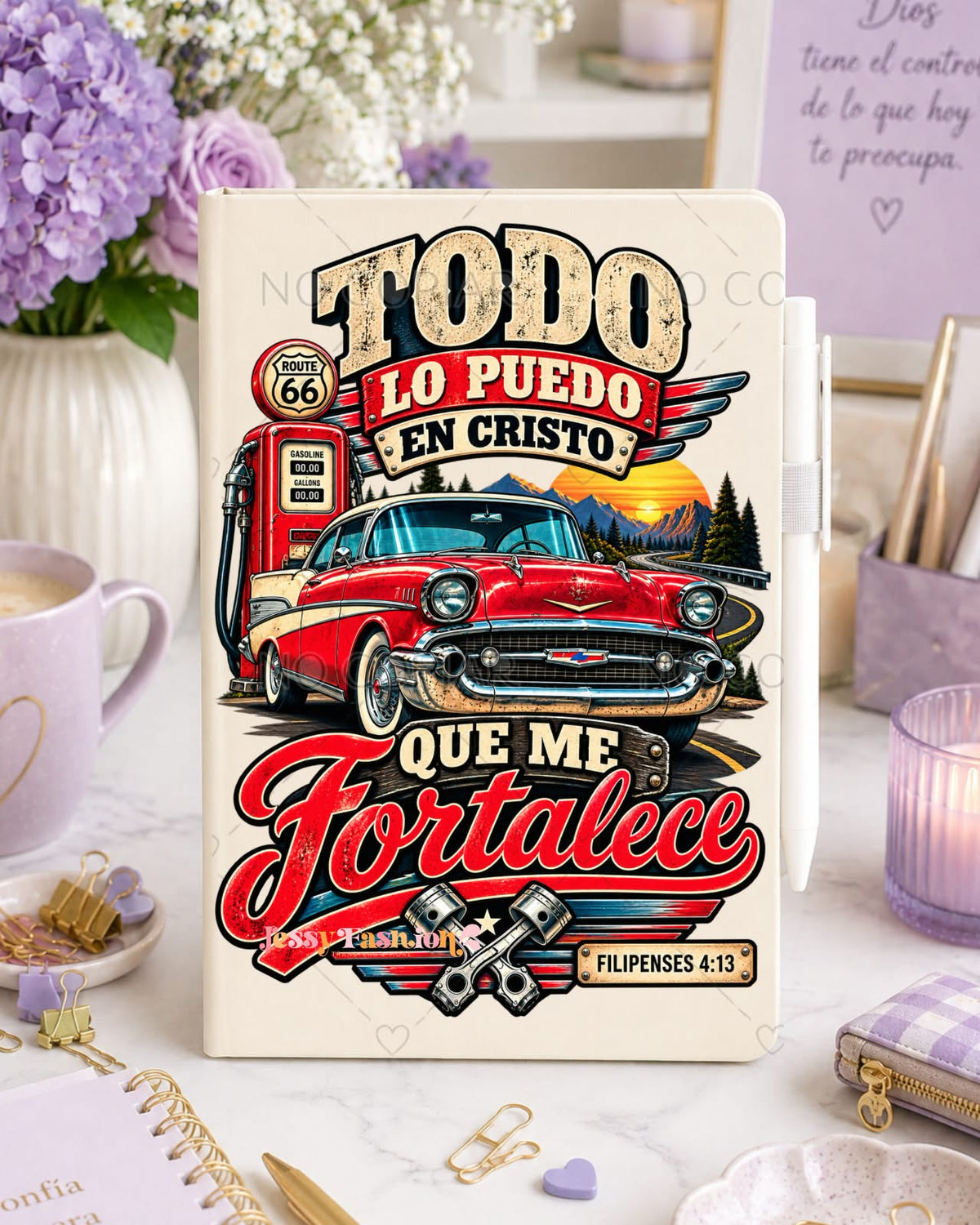 Todo Lo puedo en Cristo que me Fortalece UV dtf notebook