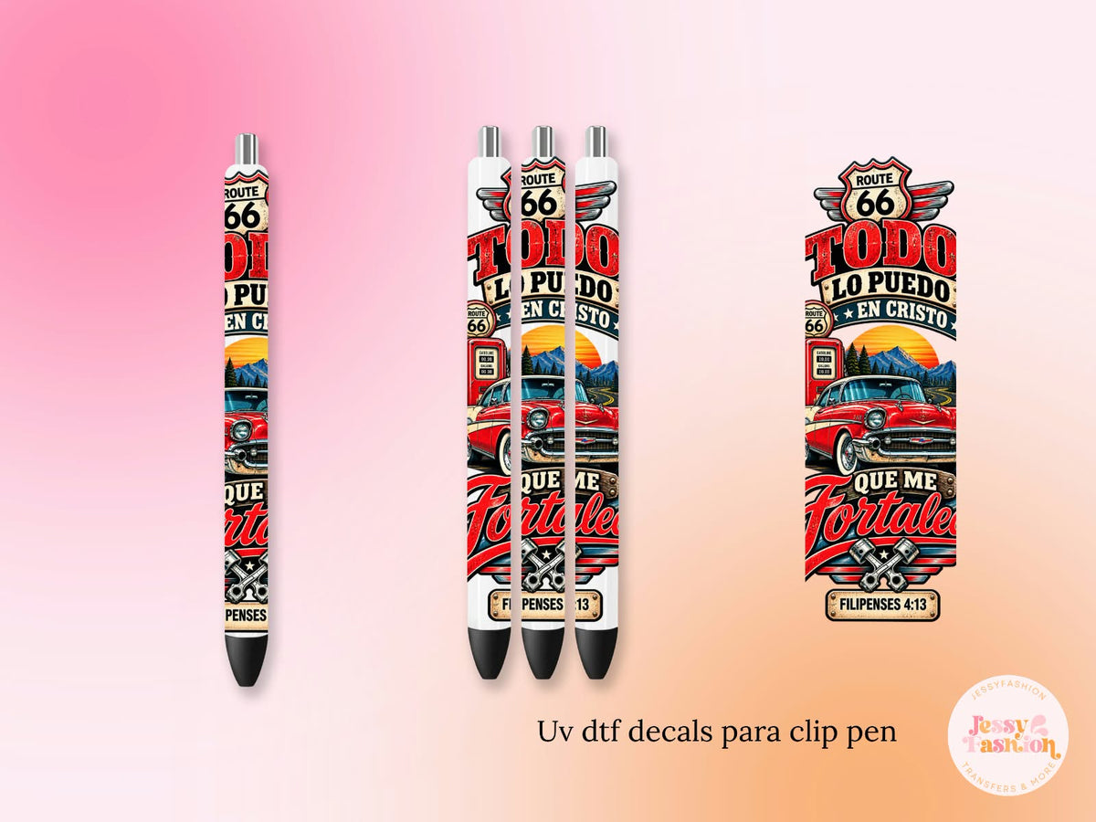 Todo Lo puedo en Cristo que me Fortalece UV DTF PEN WRAP