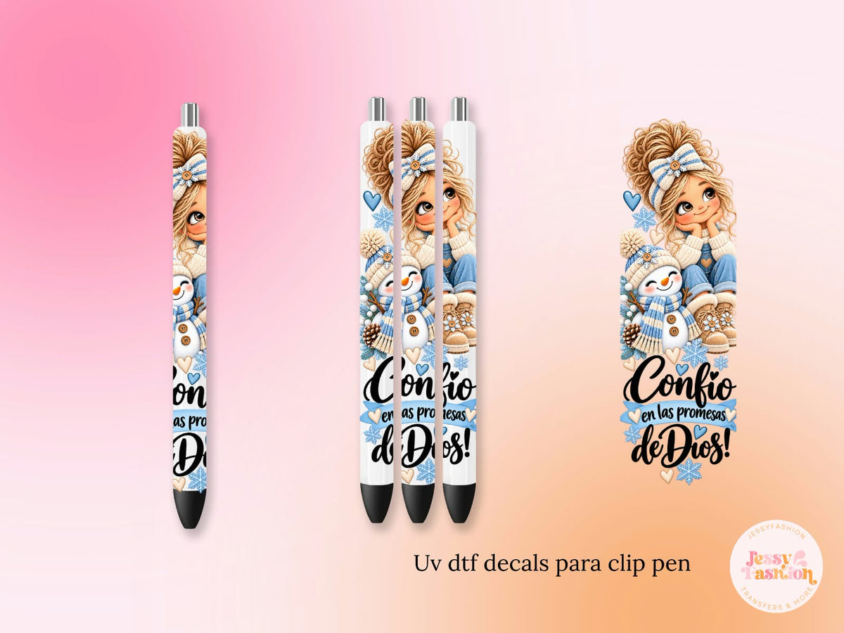 Confío en las promesas Dios UV DTF PEN WRAP