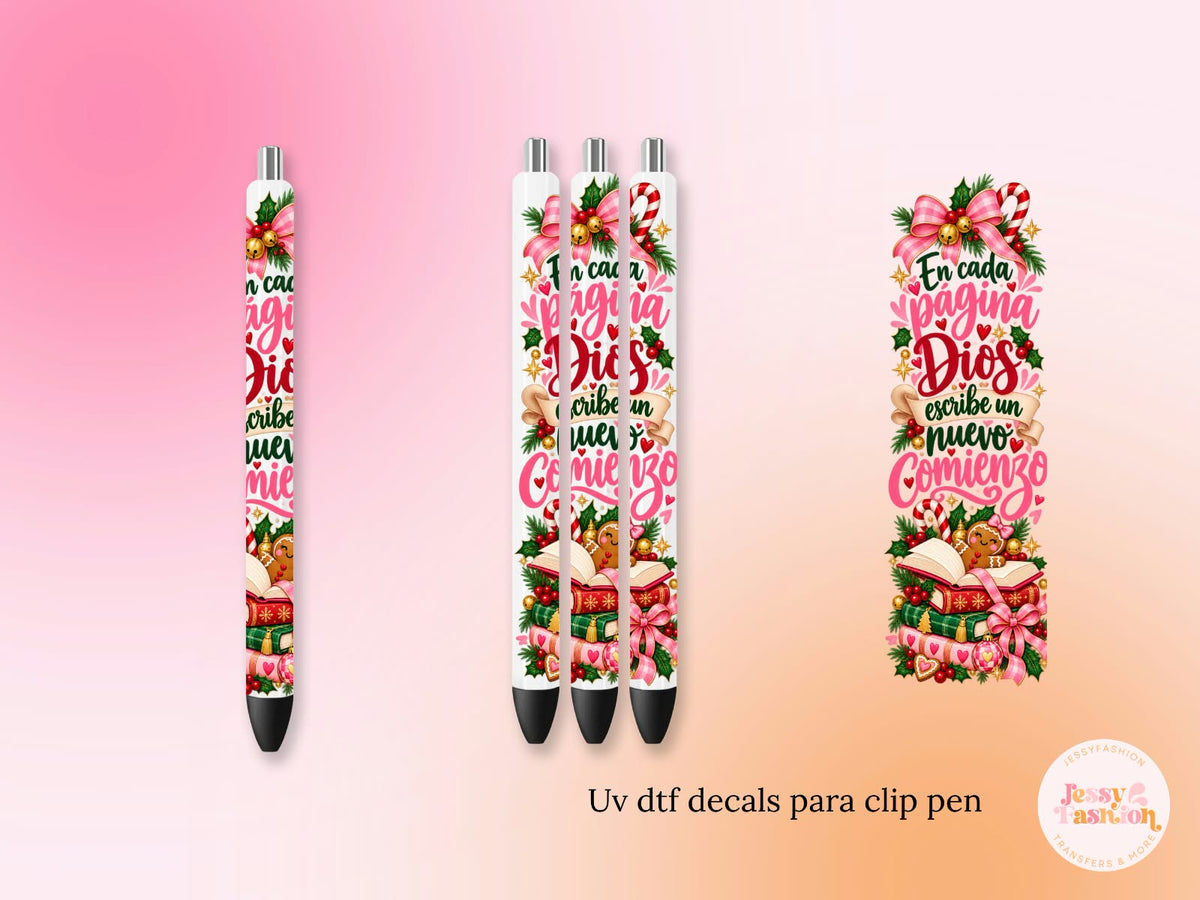 En cada página Dios escribe un nuevo comienzo UV DTF PEN WRAP