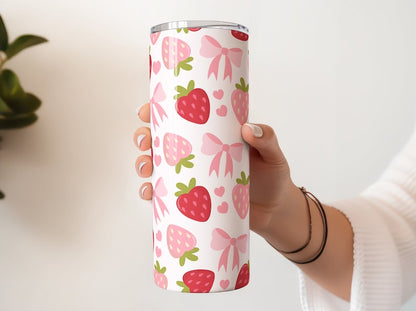 Cute Strawberries and Bows Sublimation Transfer