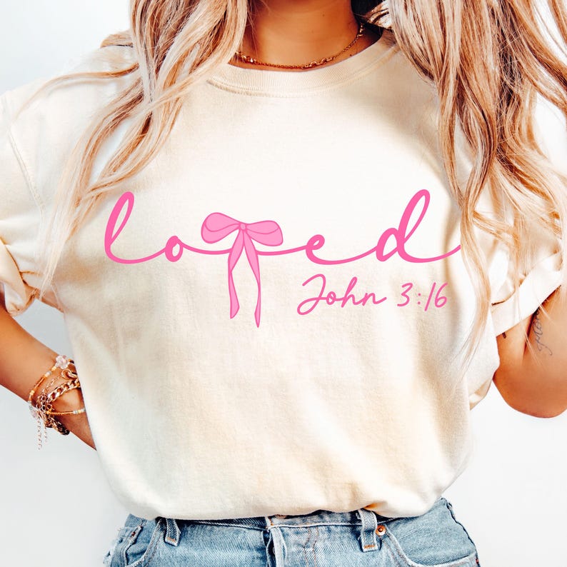 Loved Bow John 3:16 DTF transfer