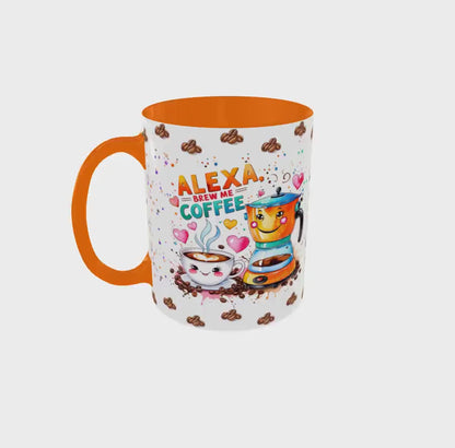 Alexa brew me coffee mug 11oz Sublimation transfer