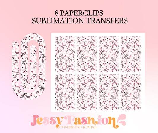Coquette bow paperclip SUBLIMATION TRANSFER