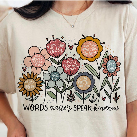 Positive Words Matter Dtf Shirt Transfer