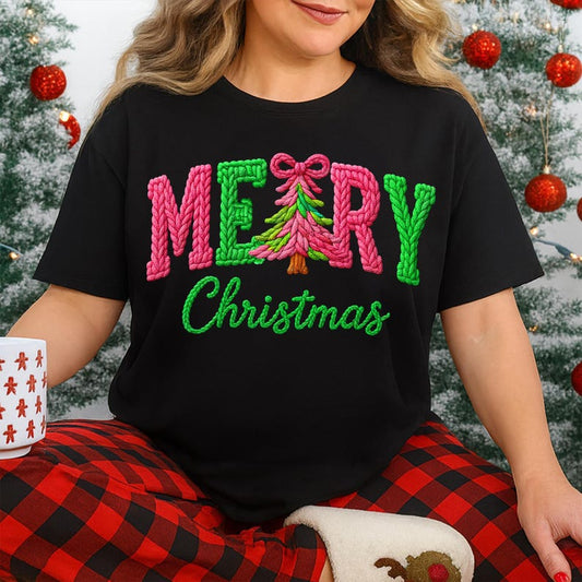 Crochet Merry Christmas DTF Shirt Transfer