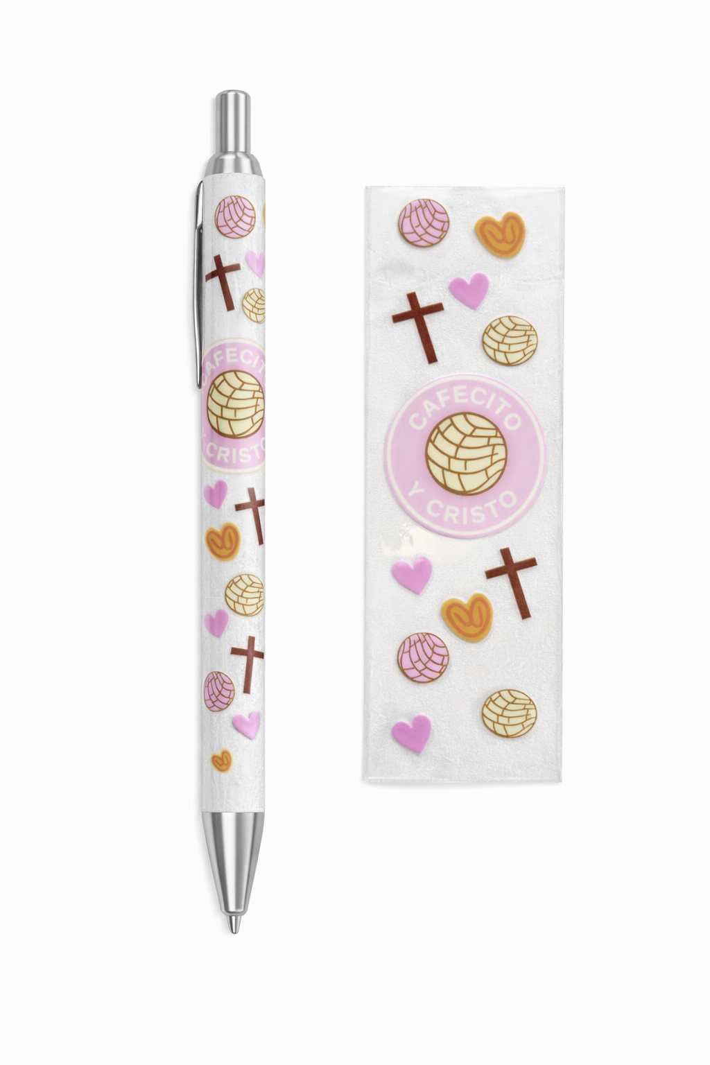 Cafecito y Cristo UV DTF Decal Bolígrafo