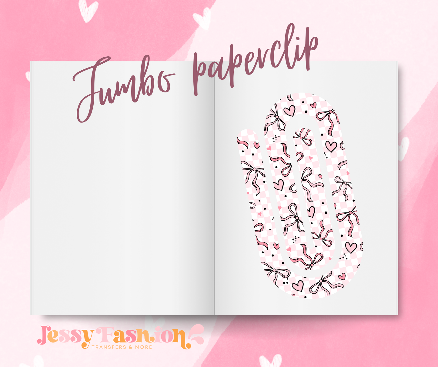 Pink Bow coquette Jumbo Paperclip