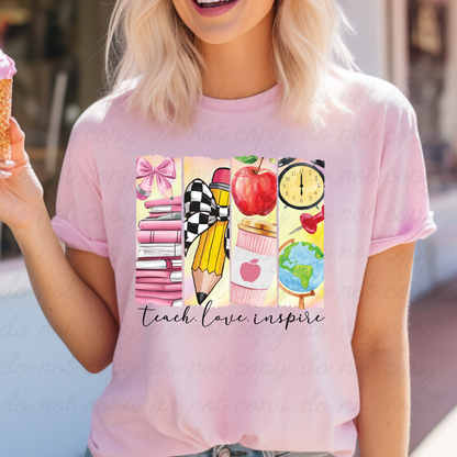 Teacher Love Inspire DTF Shirt Transfer
