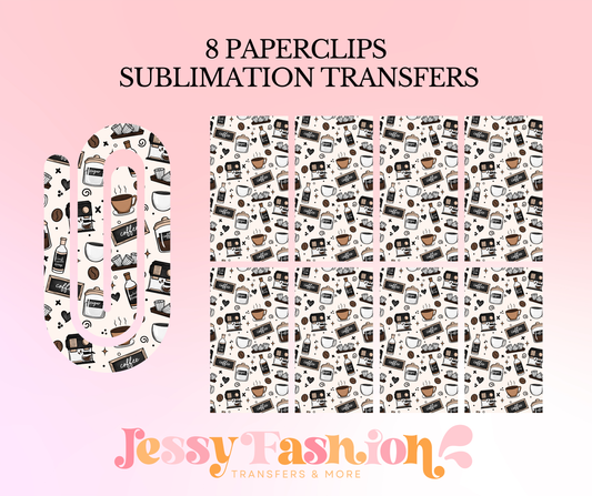 Coffee Time paperclip SUBLIMATION TRANSFER