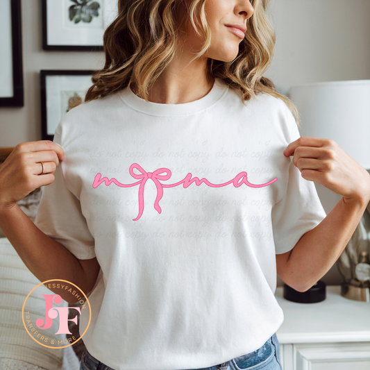 Pretty Pink Mama Bow DTF Shirt Transfer