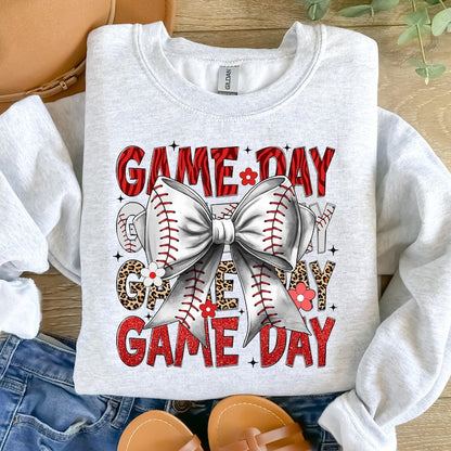 Baseball bow game day! DTF Shirt Transfer