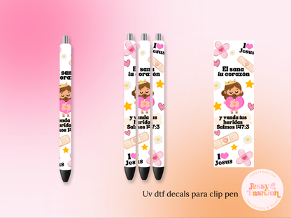 El sana tu corazón UV DTF DECAL BOLÍGRAFO