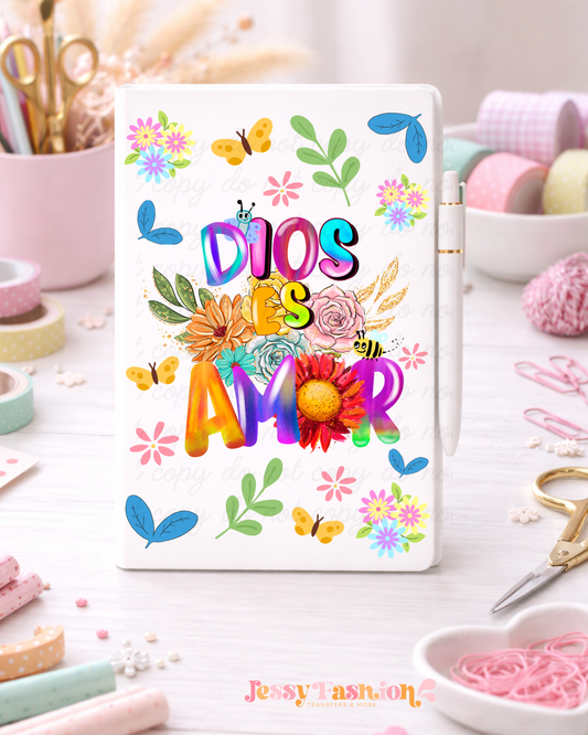 Dios es amor Uv dtf notebook