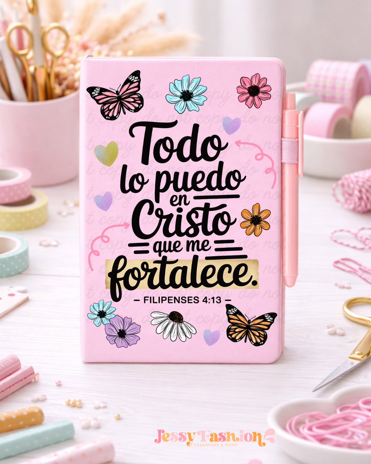 Todo lo puedo en Cristo UV dtf notebook