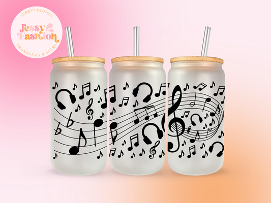 Music notes UV DTF CUP WRAP