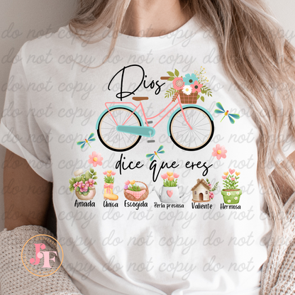 Dios dice que eres... DTF Shirt Transfer BEST SELLER