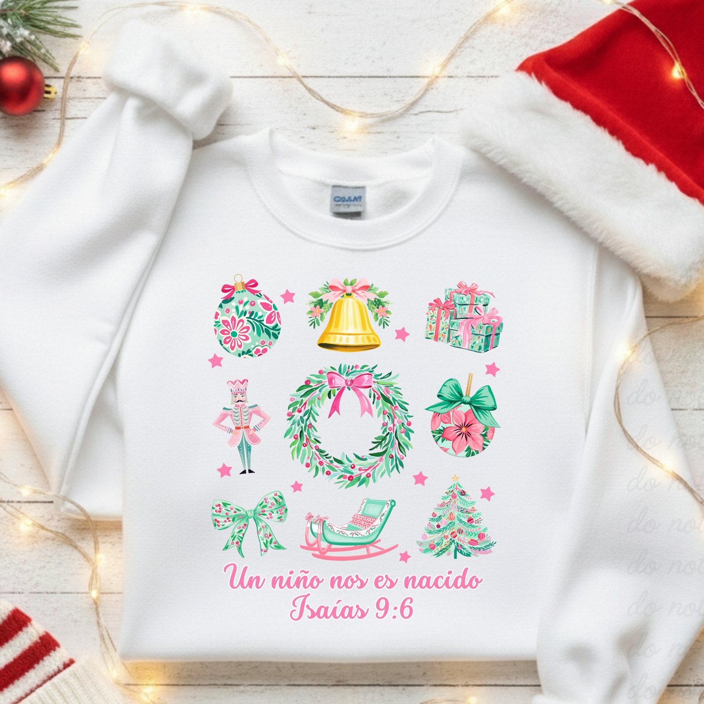 Un niño nos es nacido Isaias 9:6 Dtf Shirt Transfer