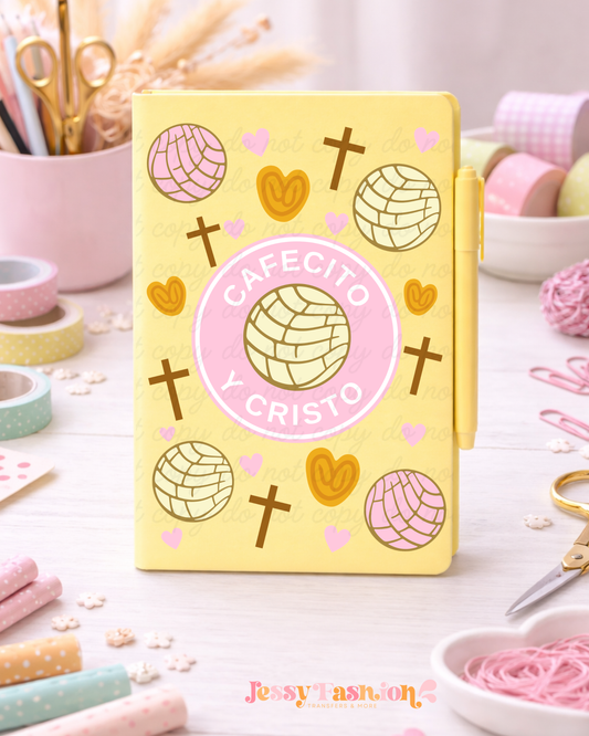 Cafecito y Cristo Uv dtf notebook