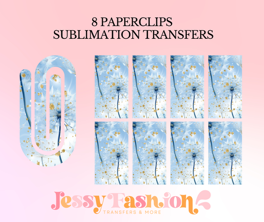 Light and floral paperclip SUBLIMATION TRANSFER
