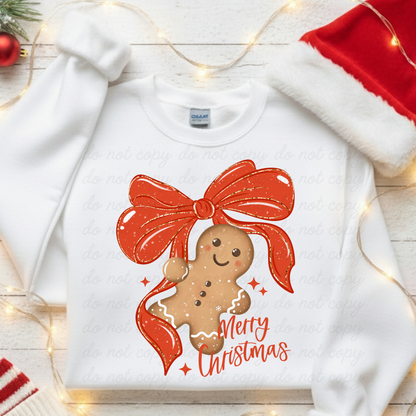 Cute Gingermen Bow Dtf Shirt Transfer