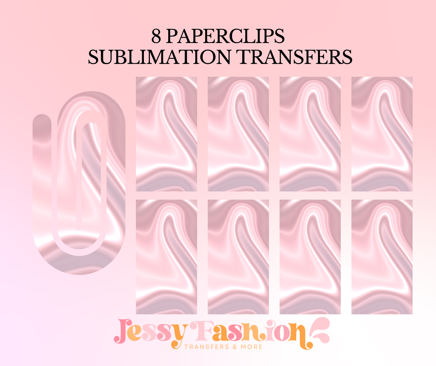 Pink marble satin paperclip SUBLIMATION TRANSFER