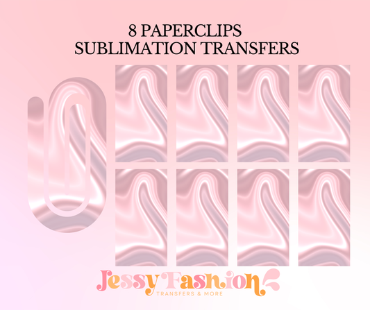 Pink marble satin paperclip SUBLIMATION TRANSFER