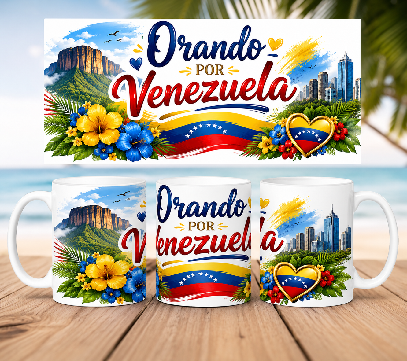Orando por Venezuela mug 11oz Sublimation transfer