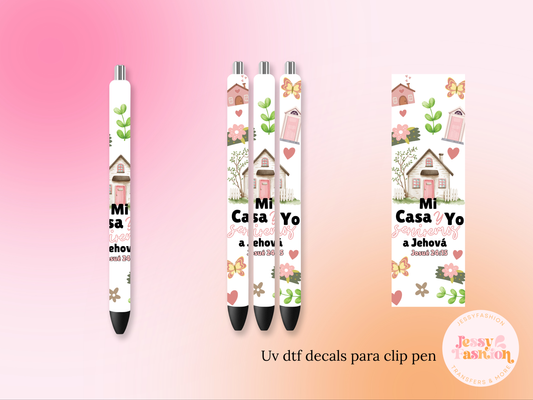 Mi casa y yo serviremos a Jehová DTF DECAL BOLÍGRAFO