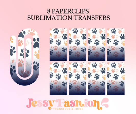 Dog paw paperclip SUBLIMATION TRANSFER