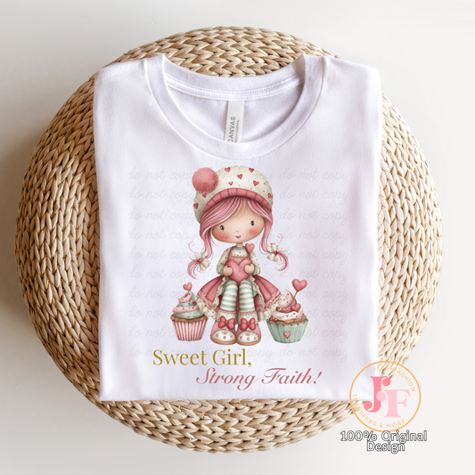 Sweet Girl Strong Faith Dtf Shirt Transfer