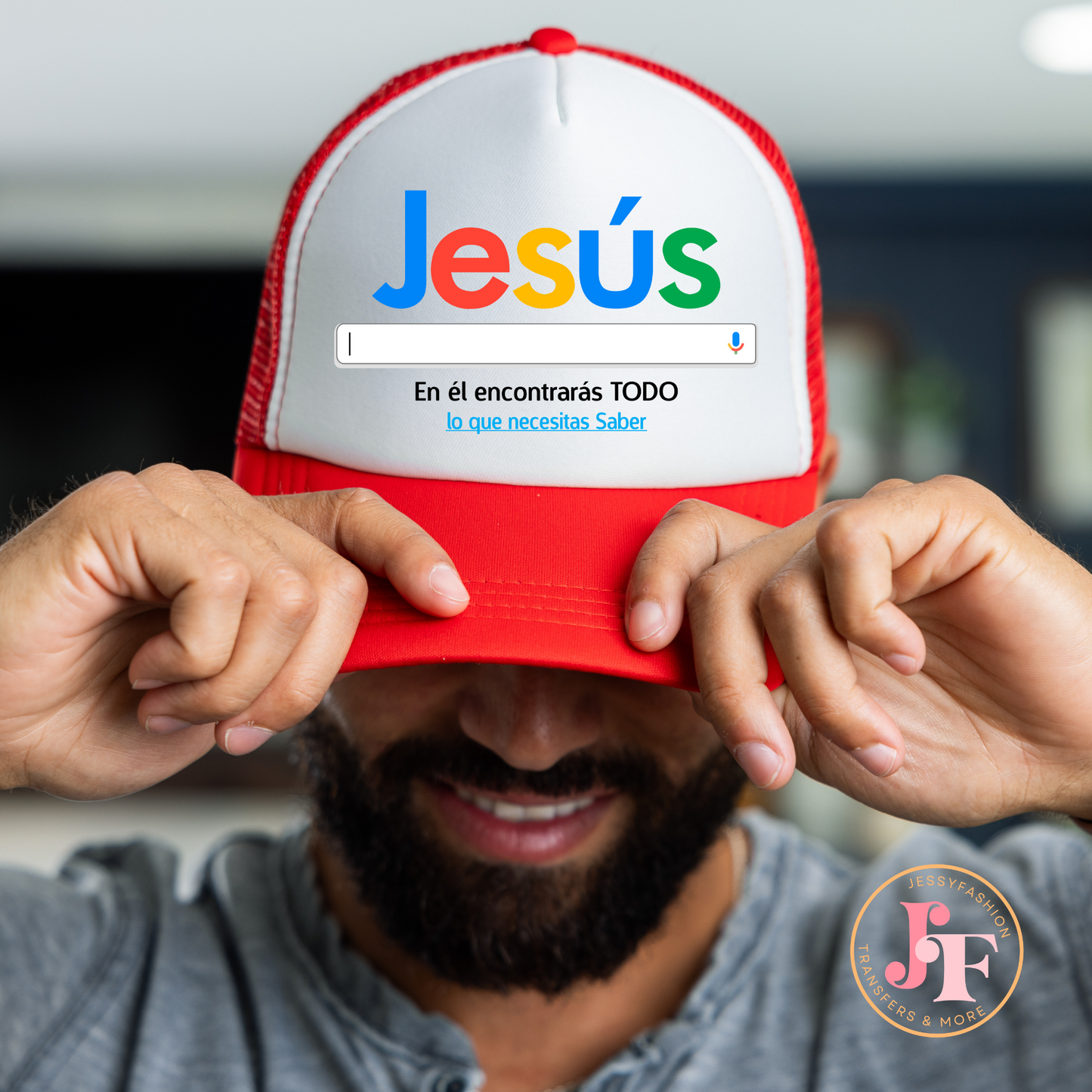Jesus en él encontrarás todo hat print