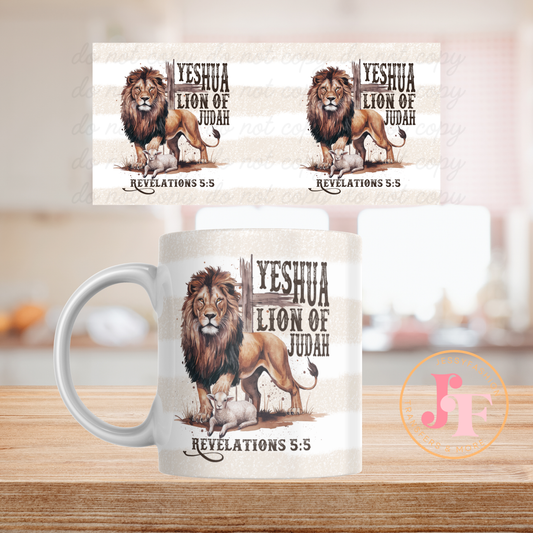 Yeshua Lion of Judah mug 11oz Sublimation transfer