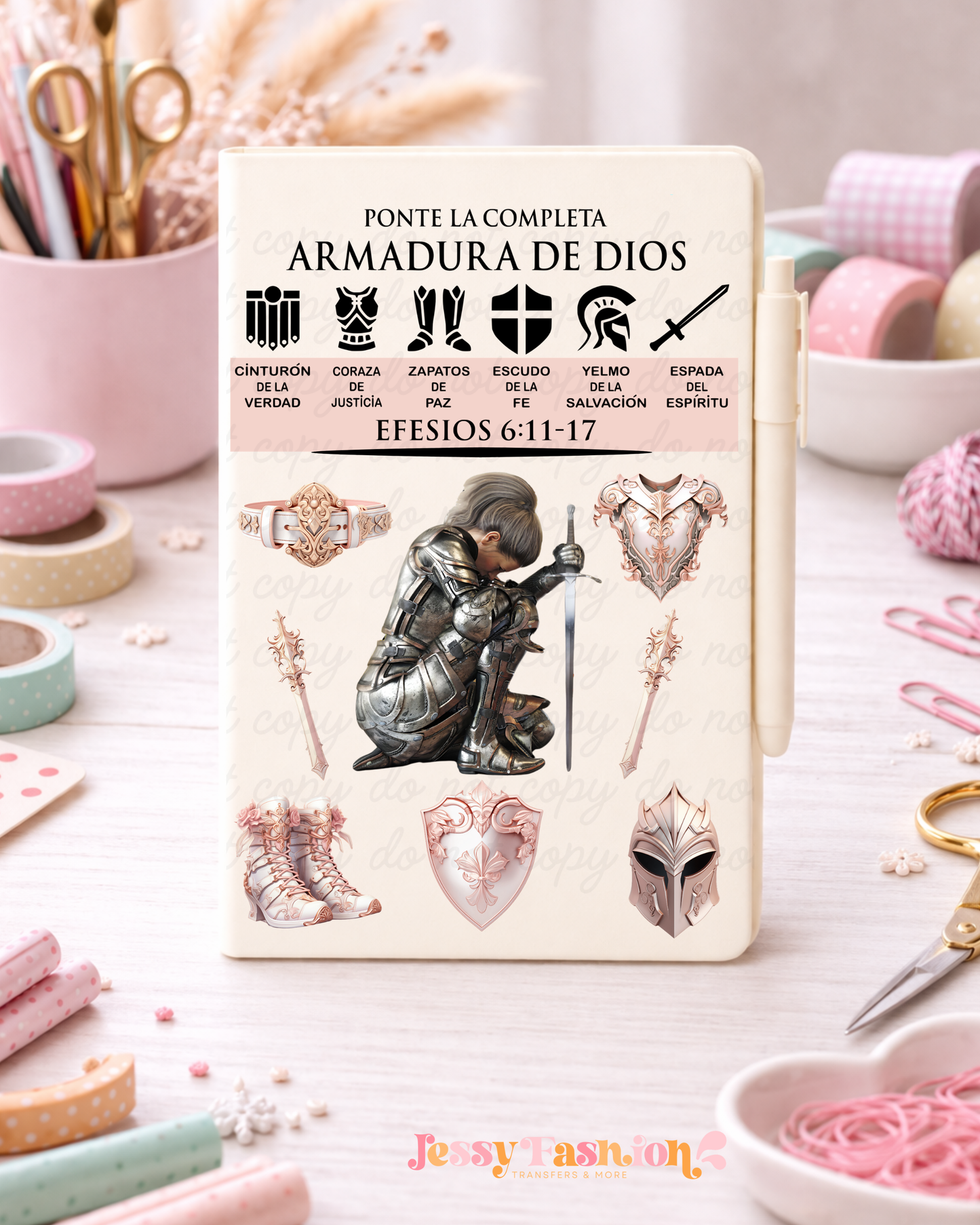 Mujer armadura de Dios Uv dtf notebook