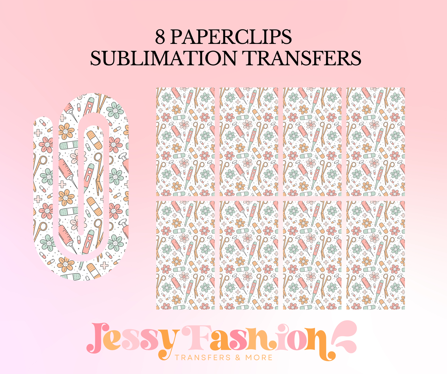 Nurse light paperclip SUBLIMATION TRANSFER