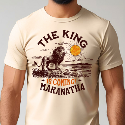 El Rey ya viene Maranatha español o inglés DTF Shirt Transfer