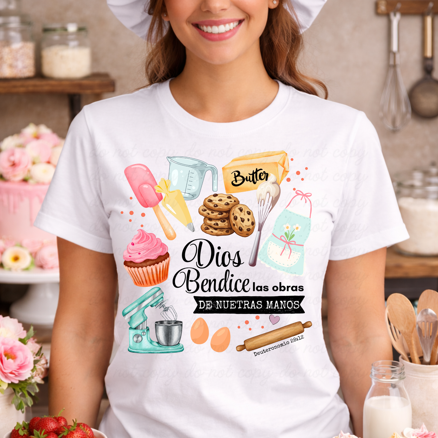 Dios bendice las obras de tus manos Dtf Shirt Transfer