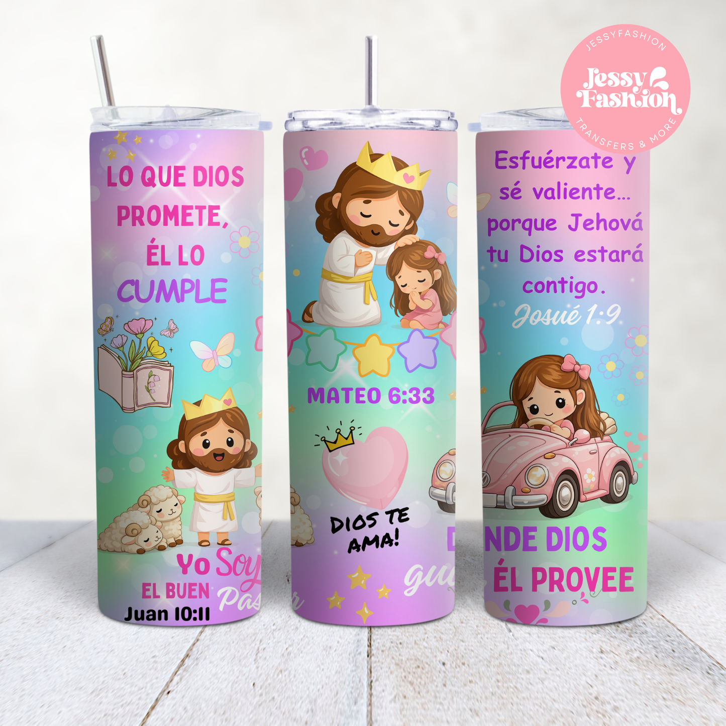 Cute afirmaciones y versos bíblicos Sublimation Transfer Tumbler