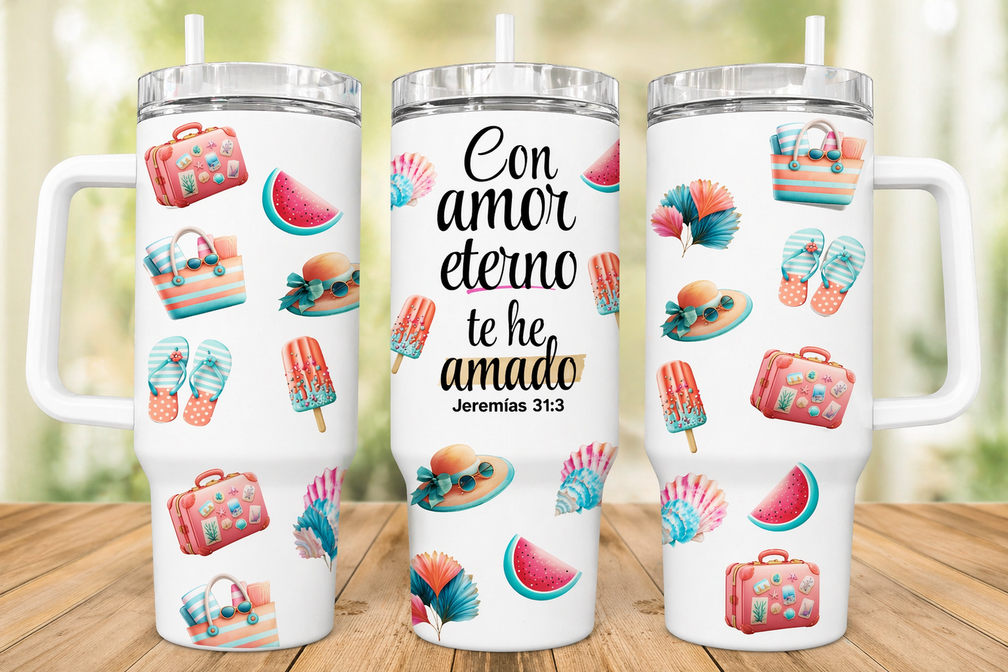 Con amor eterno te he amado 40oz Tumbler Uvdtf transfer