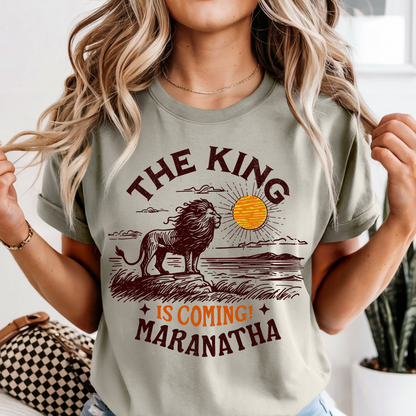 El Rey ya viene Maranatha español o inglés DTF Shirt Transfer