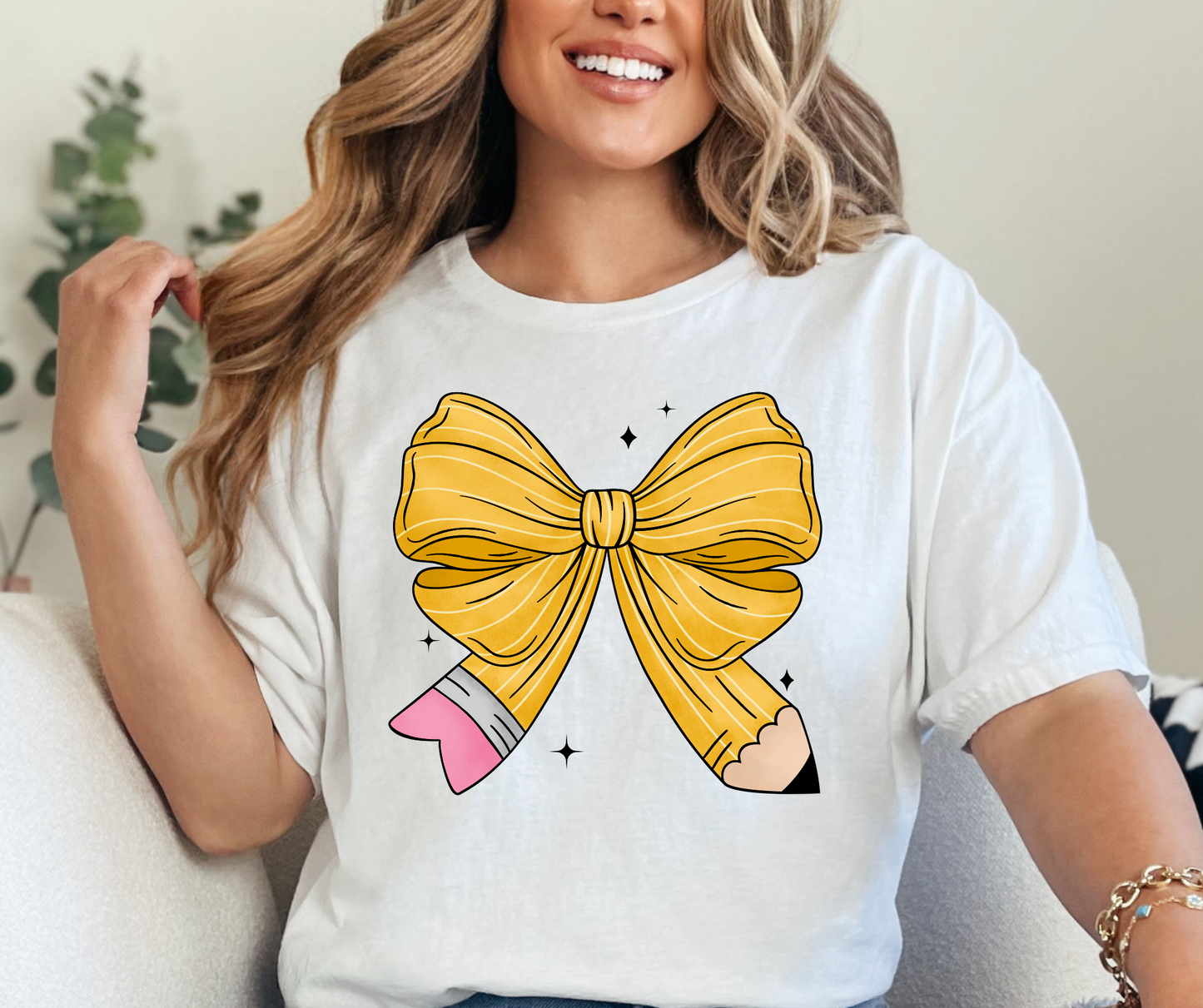 Bow Pencil DTF Shirt Transfer