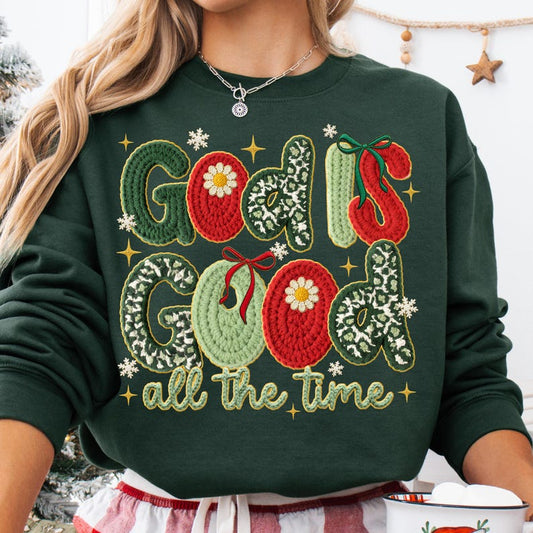 Christmas God is good Crochet Dtf Shirt Transfer