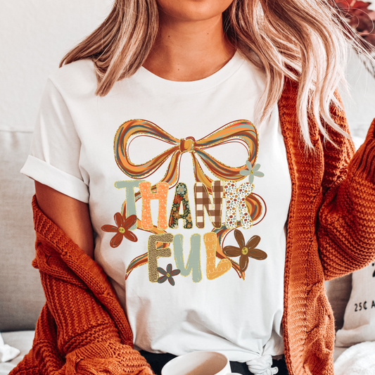 Thankful fall bow DTF Shirt Transfer