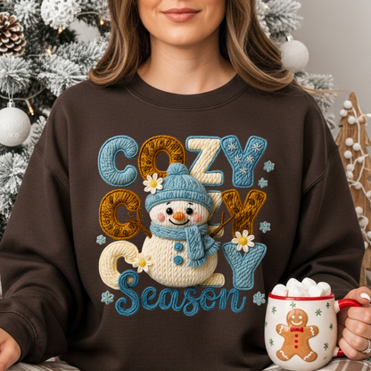 Cozy Snowman Crochet Dtf Shirt Transfer