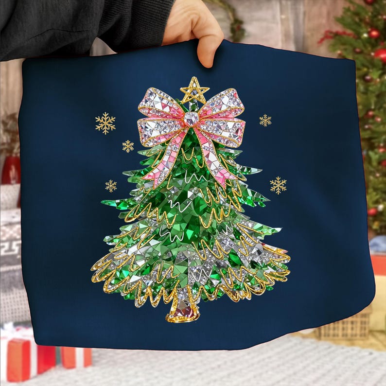 Christmas Tree Crystals Dtf Shirt Transfer