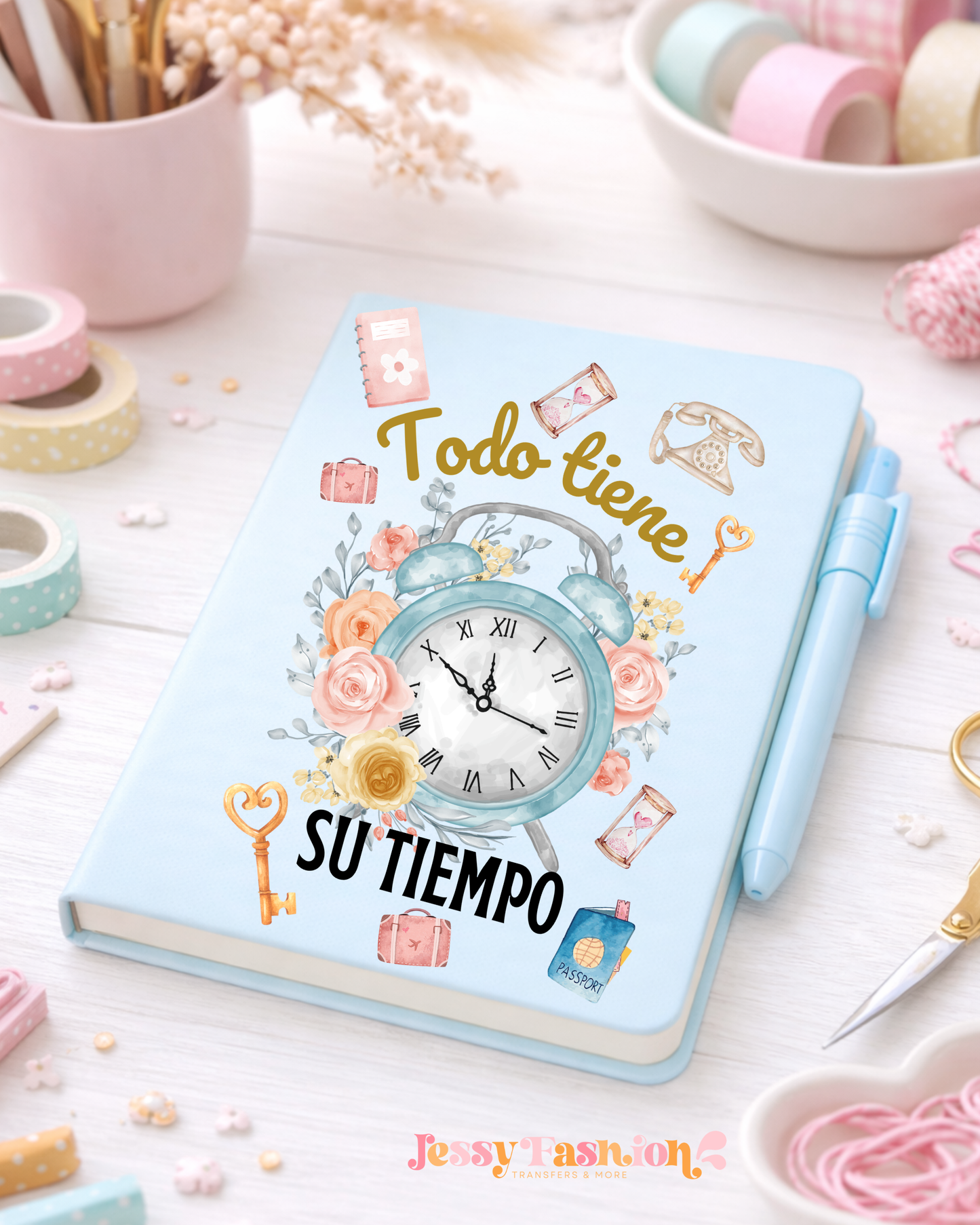 Todo tiene su tiempo Uv dtf notebook