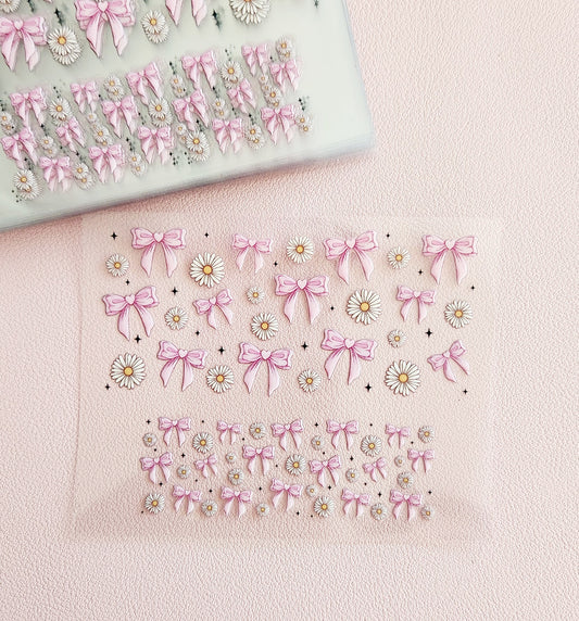 Bow and Daisies Mini uv dtf wrap